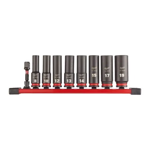 4932480455 Milwaukee Krafthylssats 3/8", djup, 9 delar Beställ nu